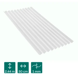 Telha Translúcida Ondulada P/75 2,44m x 50cm 1mm - Granplast